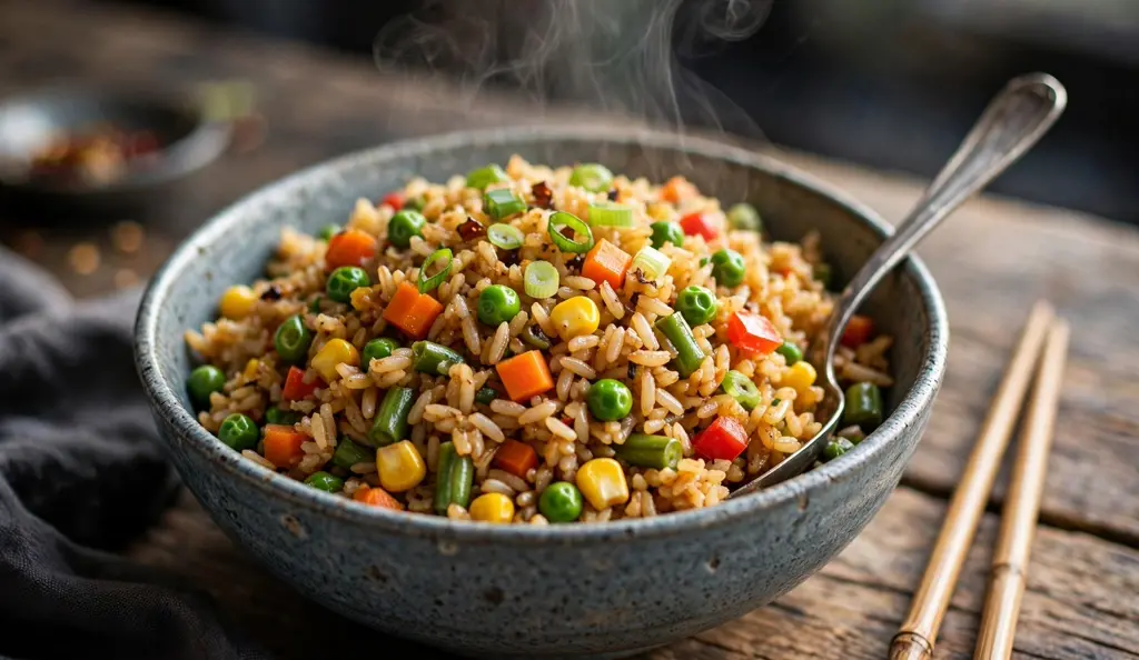 Vegetable fried rice bowl Fried rice made from cooked rice kept safely within how long cooked rice lasts in the fridge
