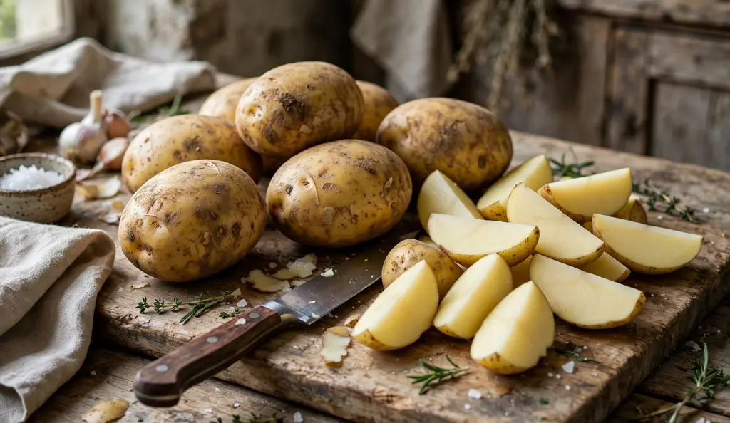 Potato dishes like fries and mashed potatoes with gravy where gluten can hide