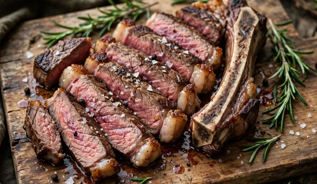 Plated ribeye bone steak with gluten-free sides