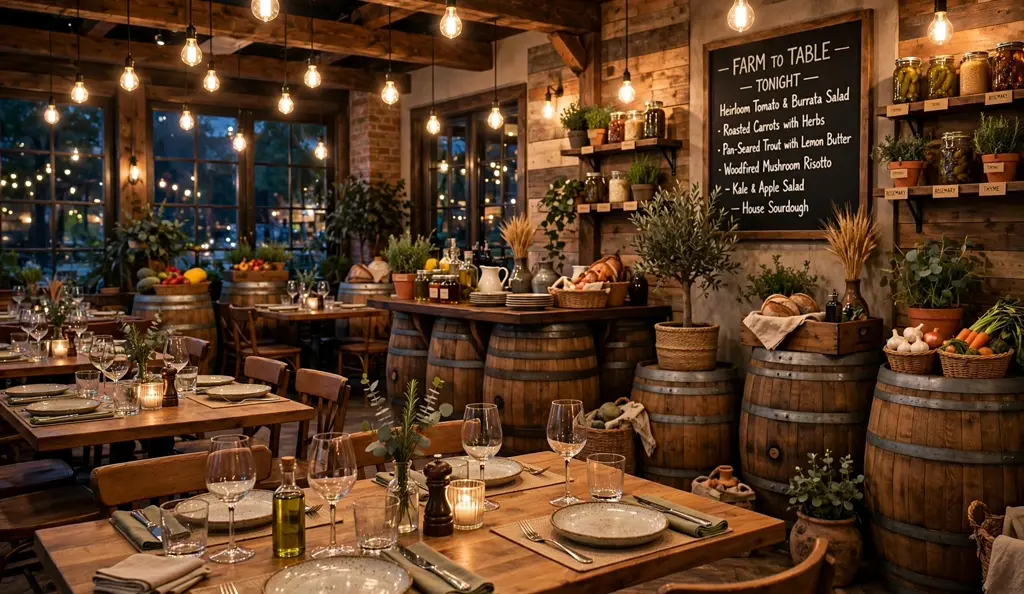 Whiskey Cake Kitchen and Bar farm-to-table restaurant interior