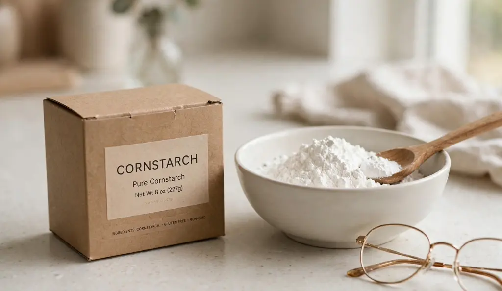 Is cornstarch gluten free? Inspecting a cornstarch box label for the gluten-free claim